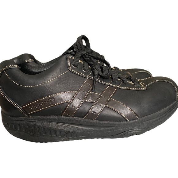 EUC Men's Skechers Shape Ups Lace Up Soft Leather Black Shoes Si… - Picture 8 of 14